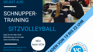 Sitzvolleyball   Flyer Neu 1. Schnuppertraining 30.10.2024